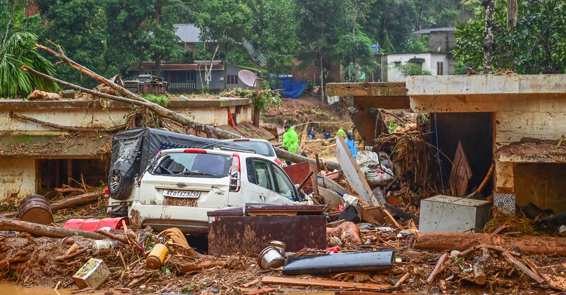 A picture of the devastated land during the Wayanad landslides. Photo: Manorama