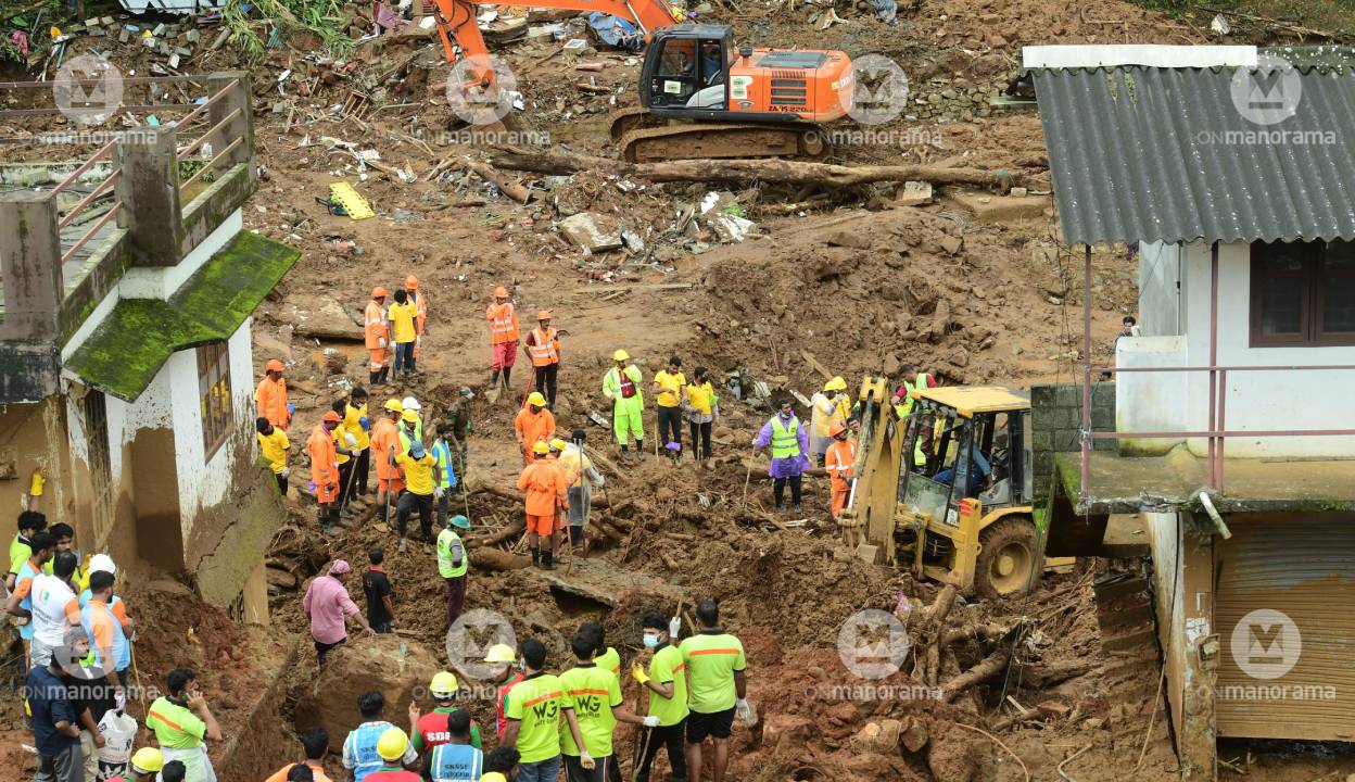 A file photo of search operations in landslide-hit Chooralmala. Photo: Manorama