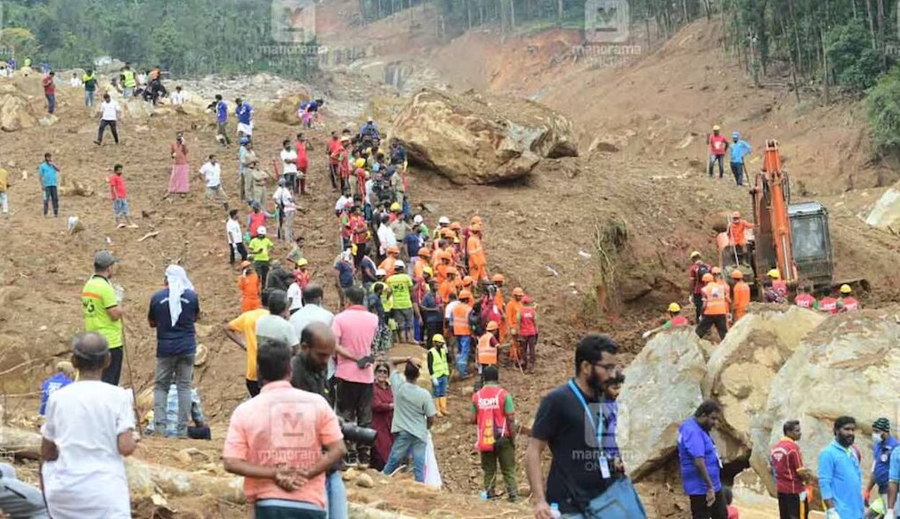 Search operations in landslide-hit areas of Wayanad. Photo: Manorama