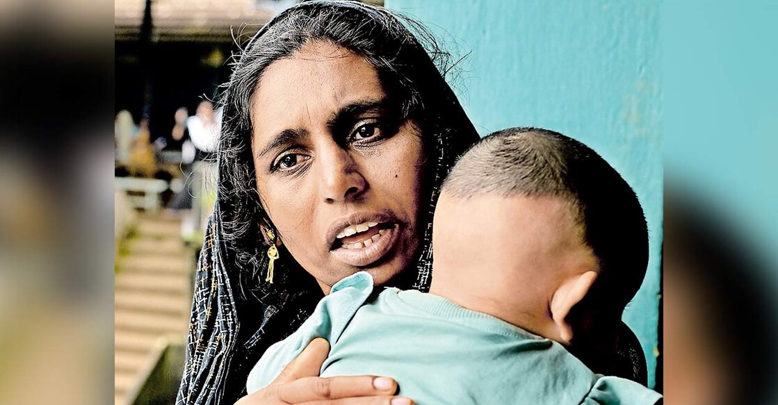 Rameena with her three months old. Photo: Manorama