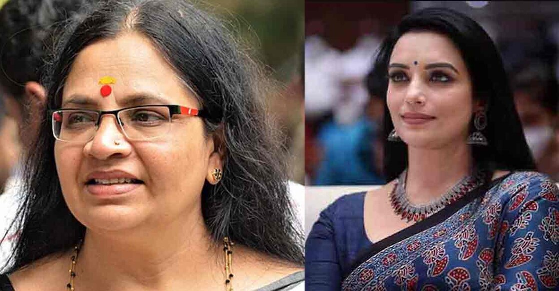 Bhagyalakshmi, Shwetha Menon. Photo: Manorama