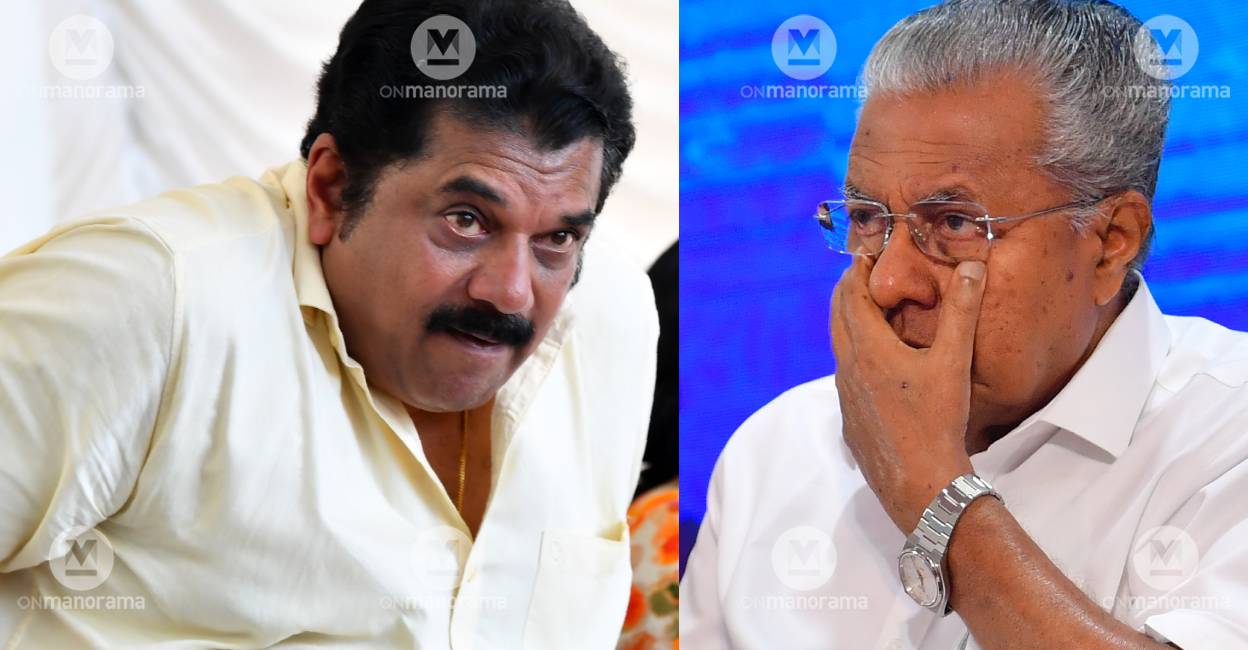 Mukesh and Pinarayi Vijayan. File Photo: Manorama
