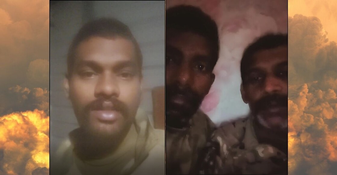 Screengrabs from the videos sent by Sibi Thomas (left) and Renil and Santosh Shanmukhan. 