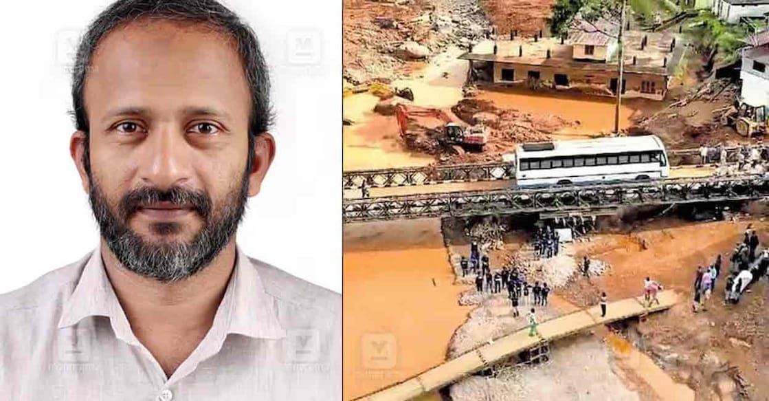 mundakkai-bus-conductor CK Muhammad Kunhi, KSRTC bus on Bailey bridge. Photo: Manorama