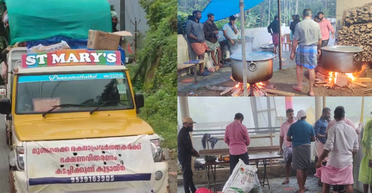 wayanad-landslide-food3-ls Volunteers preparing, delivering food for rescue personnel. Photo: Special arrangement.