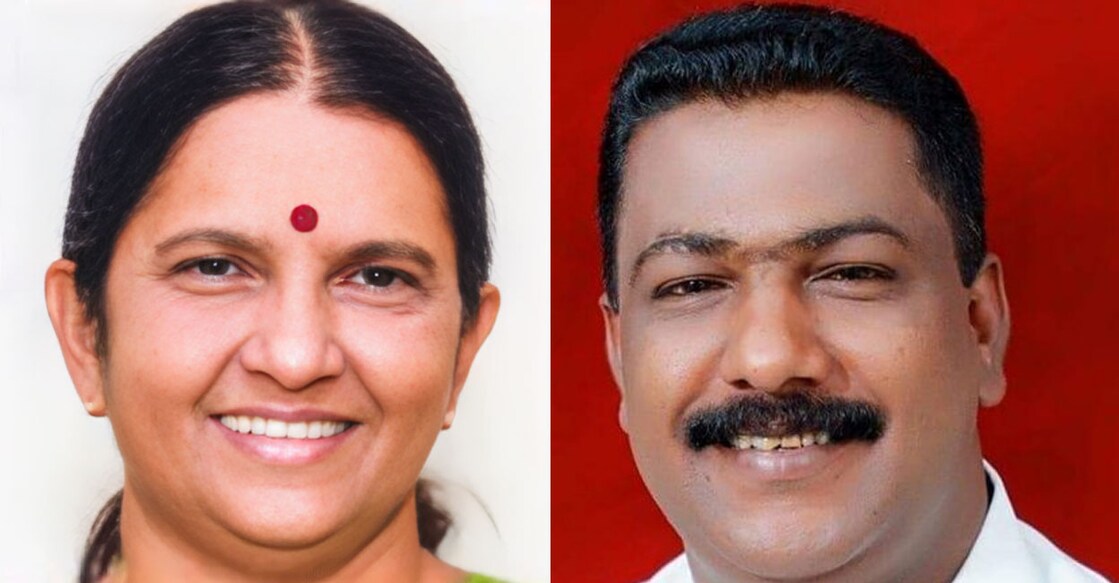 Jessy Antony and Sanish George, Thodupuzha municipality's vice-chairperson and former chairperson respectively. Photos: Special arrangement/ enhanced using ai
