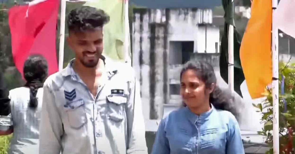 Jenson and Sruthi. Photo: Manorama News