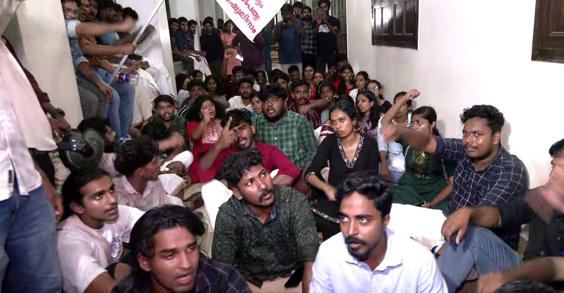 Following the protests, the Senate election was cancelled. Photo: Manorama News.