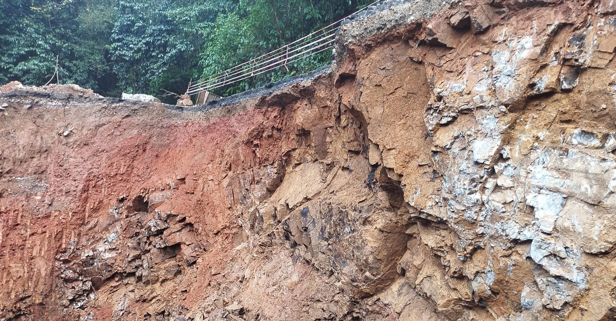 Protruding landmass on a ridge along the Periya-Nedumpoil Ghat Road. Photo: Special arrangement