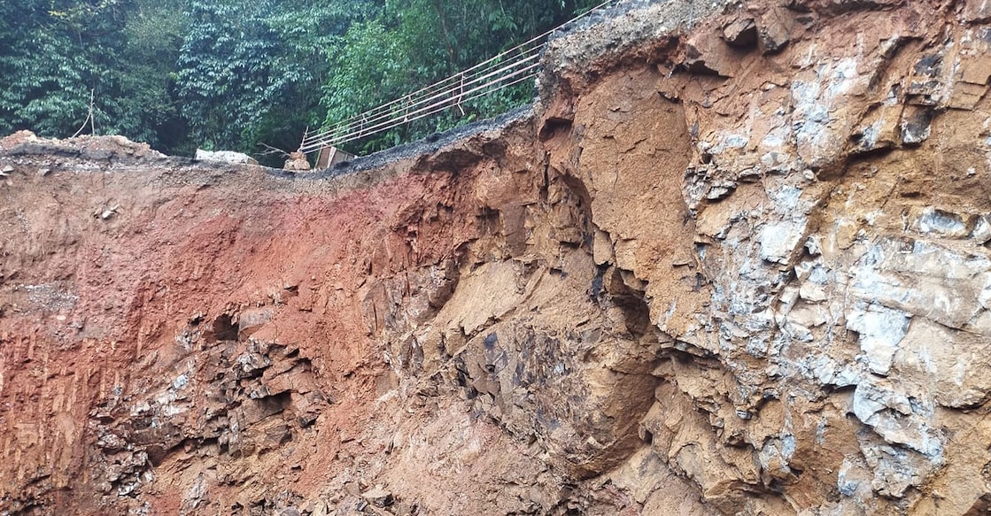 Protruding landmass on a ridge along the Periya-Nedumpoil Ghat Road. Photo: Special arrangement