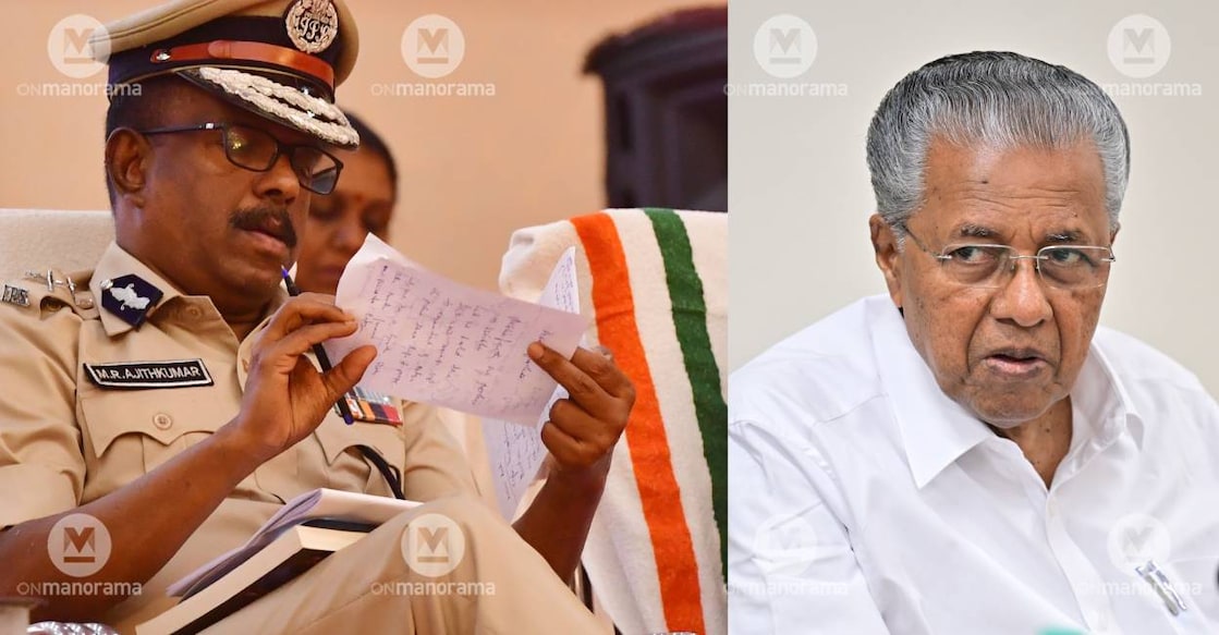 Ajith Kumar and Chief Minister Pinarayi Vijayan. Photo: Manorama/ File