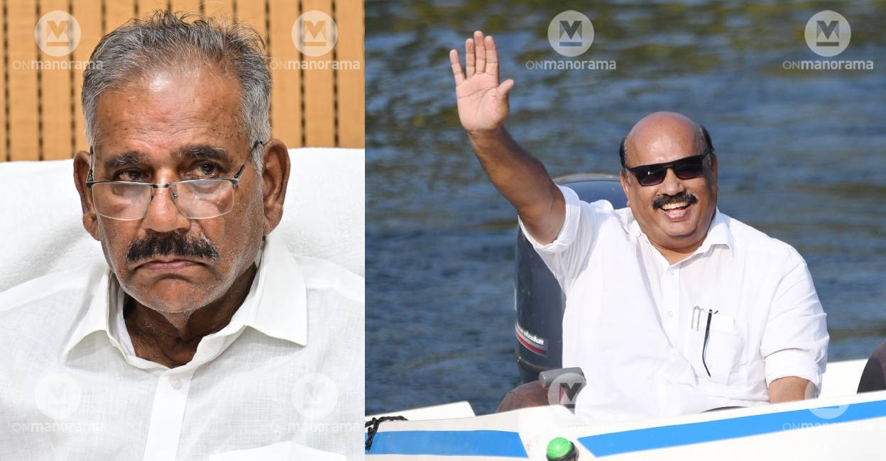 AK Saseendran and Thomas K Thomas. Photo: Manorama