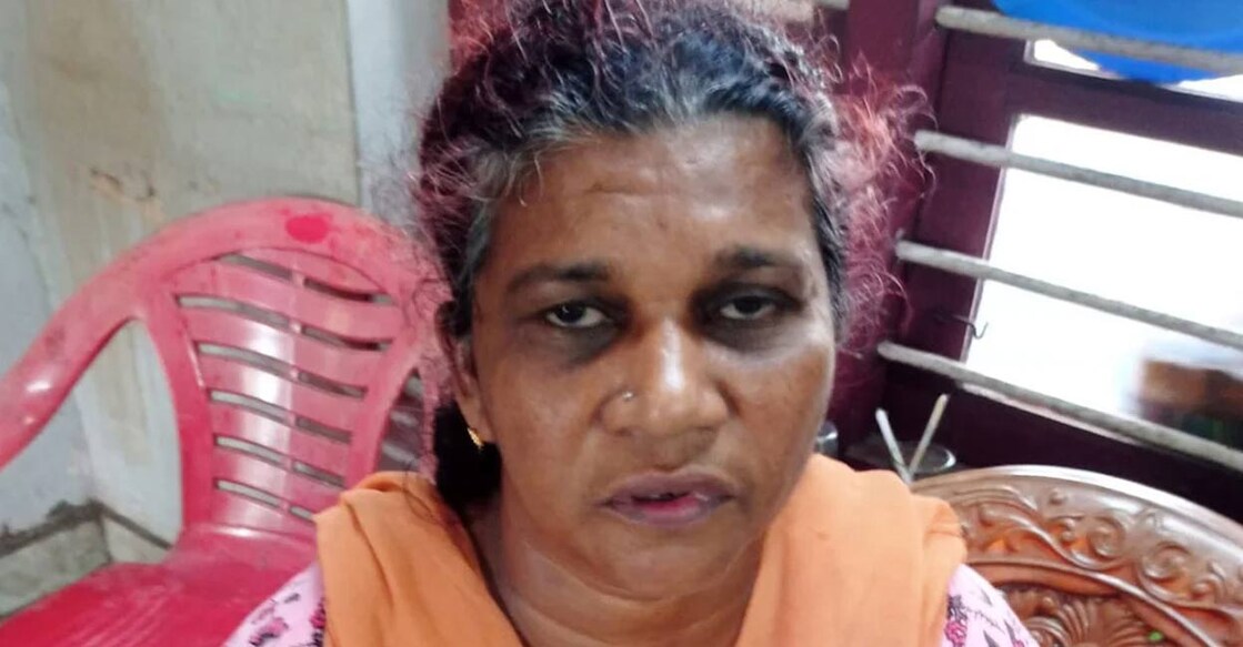 Latha, a resident of Panniyode in Thiruvananthapuram, was caught by the Excise team with 80 grams of ganja hidden in her handbag. Photo: Special arrangement.