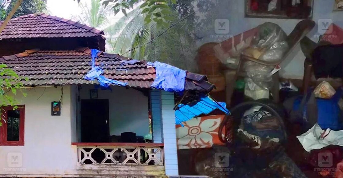 The house that caught fire in Ponnani. Photo: Manorama 