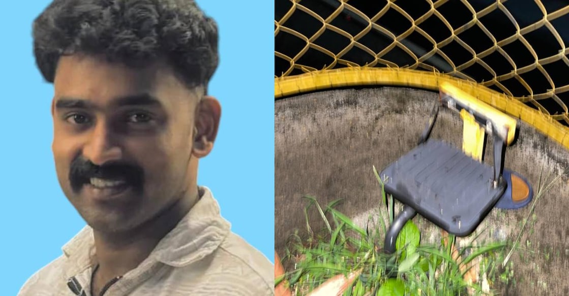 Abin (left), the light which was not installed properly (right). Photo: Special Arrangement