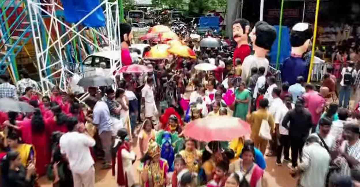 Athachamayam celebrations in Thripunithura. Photo: Screegrab/Manorama News