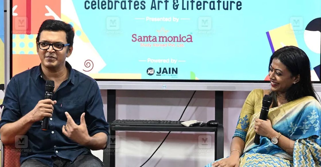 sanjay-hortus-ls Sanjay stated his views which sound contrary to the common beliefs during an interaction with young writer Salini Nair at Bharata Mata College, Thrikkakara. Photo: Manorama.