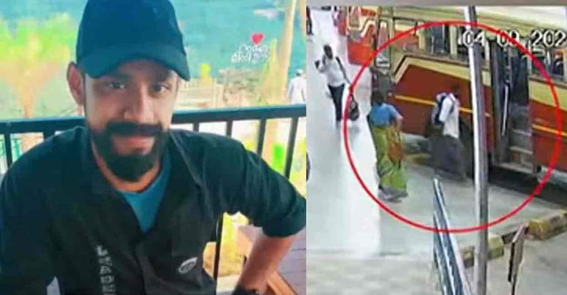 Vishnujith, CCTV footage shows Vishnujith boarding a bus. Photo: Manorama