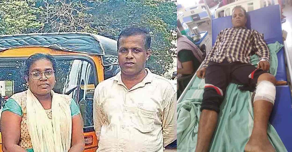 A group of suspected CPM activists assaulted Chithralekha's widower Shreeshkant M. Photo: Special arrangement