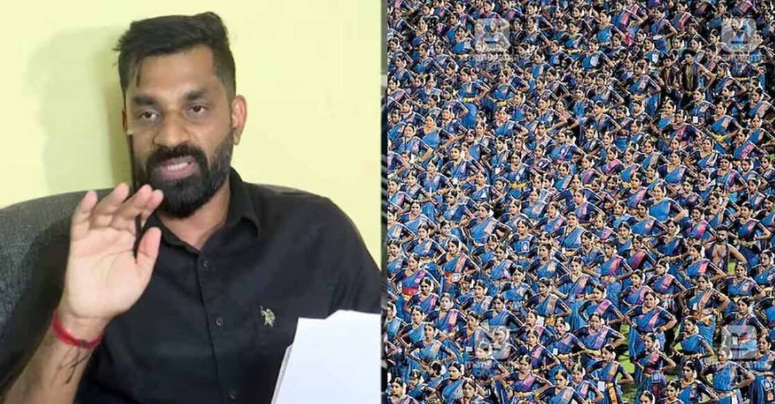 nigosh kumar Nigosh Kumar (Left), 11,600 Bharatanatyam dancers assembled for the Mridanganadam dance event. Photo: Manorama