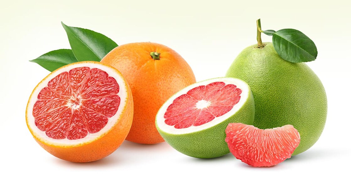Grapefruit vs babloos naranga. Photos: Shutterstock/Photoongraphy