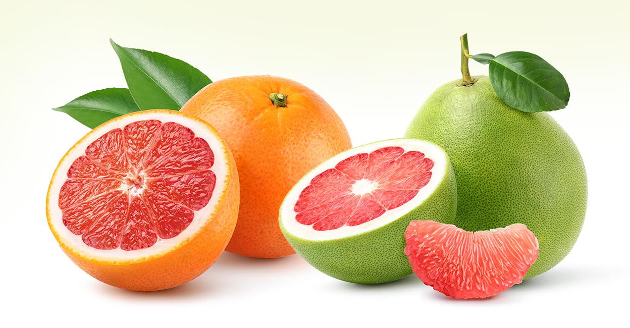 Grapefruit vs babloos naranga. Photos: Shutterstock/Photoongraphy