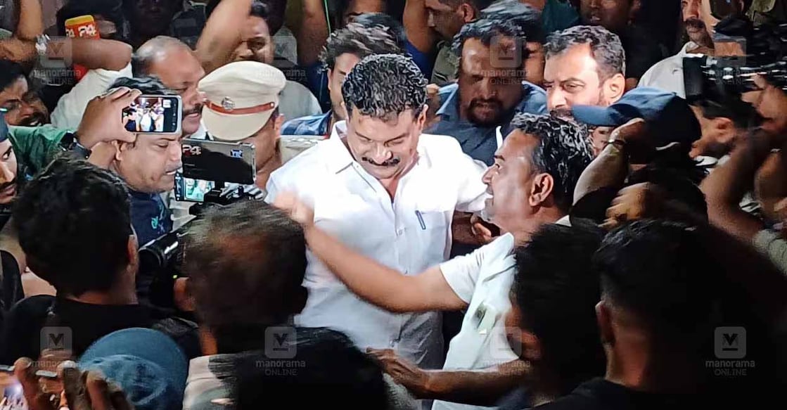 pv anvar arrest PV Anvar is being taken into custody. Photo: Manorama