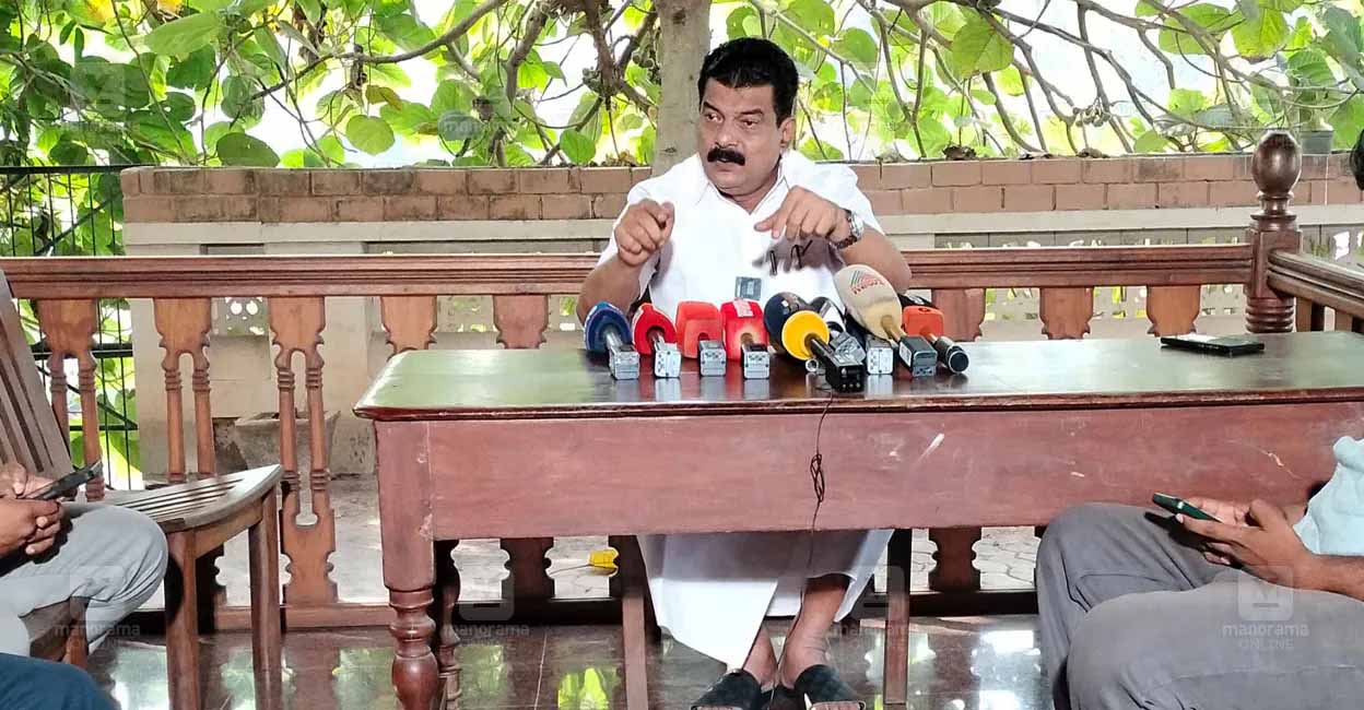 PV Anvar addressing the media at his residence. Photo: Manorama