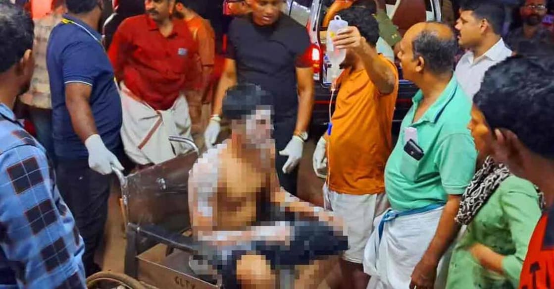 A man injured in Nileshwar temple blast taken to hospital. File Photo: Manorama