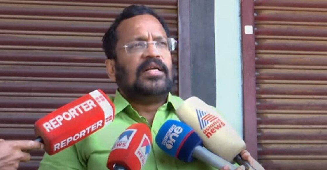 Minister K Rajan addresses media. Photo: Screengrab/ Manorama News