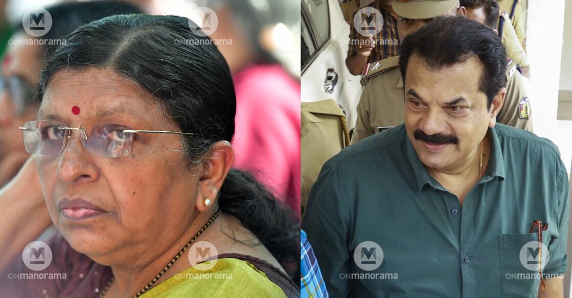 P Satheedevi and MLA Mukesh. File Photo: Manorama, PTI