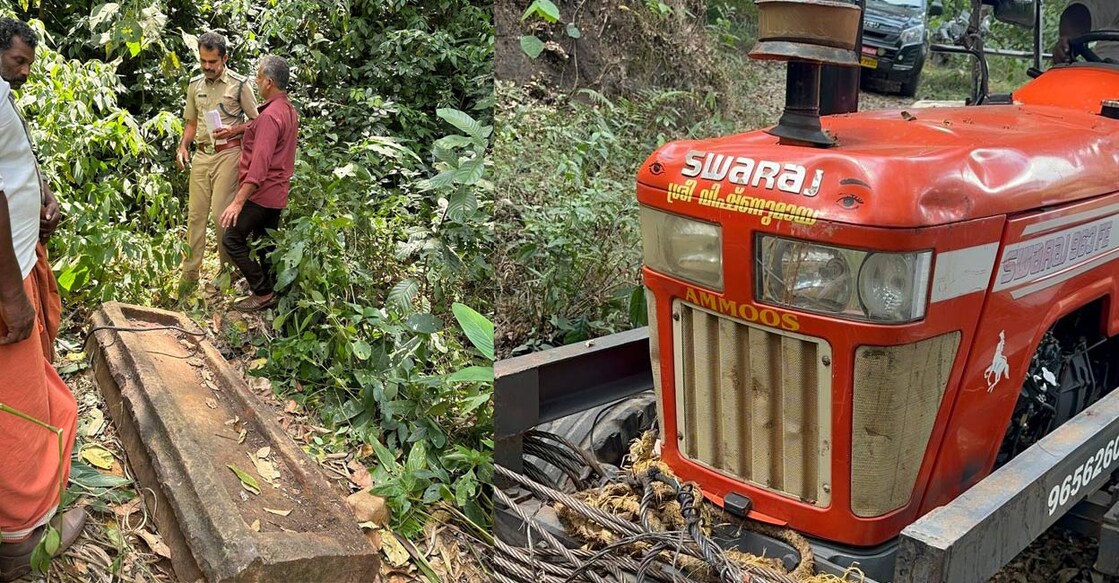 The iron blocks, remnants of British-era gold mining attempts in Wayanad, were abandoned in the Sugandhagiri Hills after multiple failed excavation projects. Photos: Special Arrangement. 