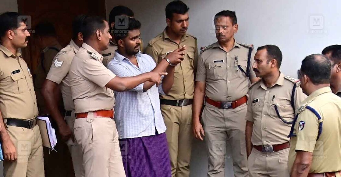 Afan during evidence collection. Photo: Manorama