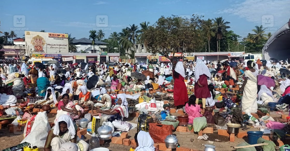 Devotees gathered at the Pongala venue. Photo: Rajeev Nair/Manorama Online