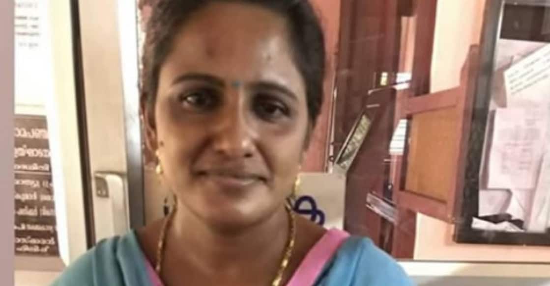 Priya is an assistant secretary at Veeyapuram panchayat. Photo: Screengrab/ Manorama News