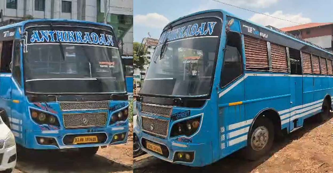  Aniruddhan's body was found in a private bus named Anthikkadan. Photo: Special arrangement