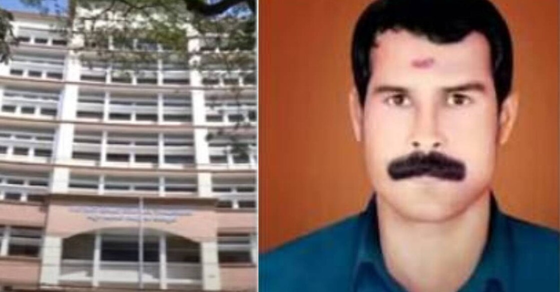 Kannur district court (left) and Sooraj who was murdered in 2005 (right). Photo: Screengrab/ Manorama News