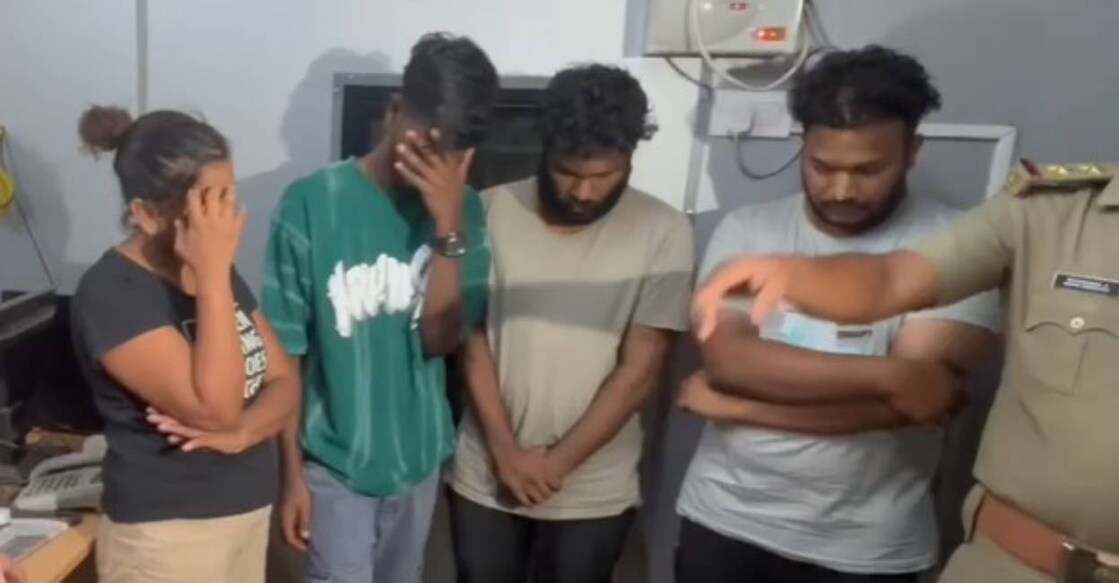 The accused are Ashwathi from Ernakulam, her son Shaun Sunny, and their associates Mridul and Ashwin Lal from Kozhikode. Photo: Special arrangement