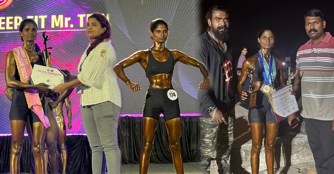 Swathy’s first competition was at Nishagandhi, Kanakakunnu, Thiruvananthapuram, where she won first place in the Women’s Physique category and second in Mom Fitness. Photos: Special arrangement. 