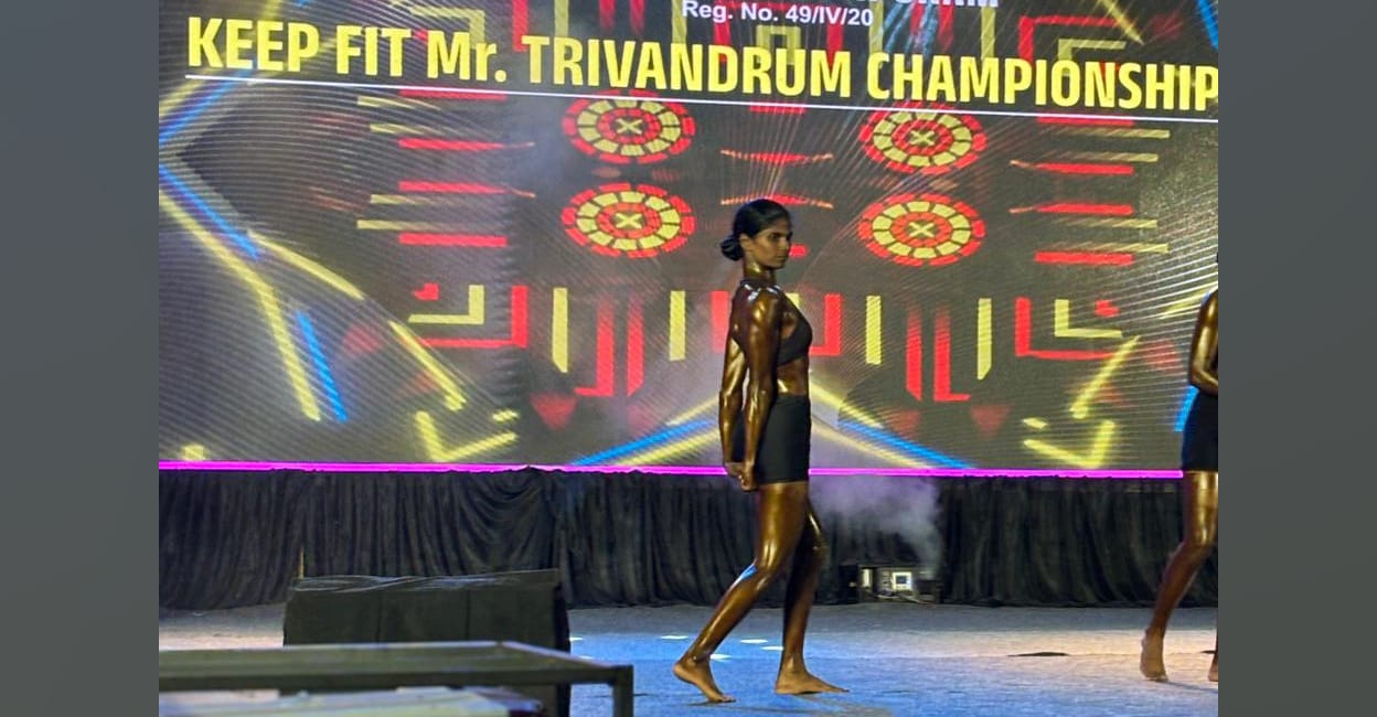 swathy satheesh For the competition, she trained intensively for 10 days, focusing on posture, abs workouts, and muscle conditioning, and following a balanced diet. Photo: Special Arrangement