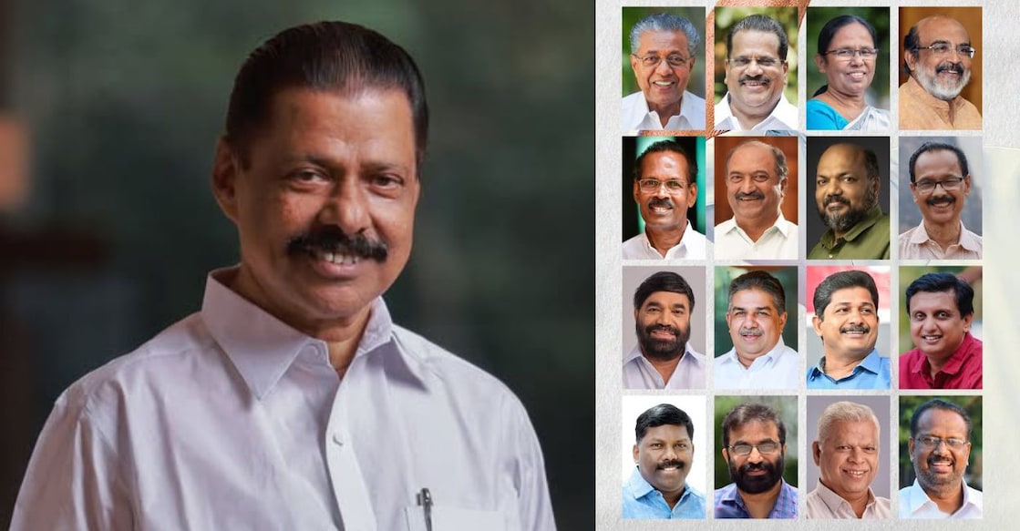 MV Govindan, the 17-member State Secretariat. Photo: mvgovindan/Facebook, cpimkerala/Instagram.