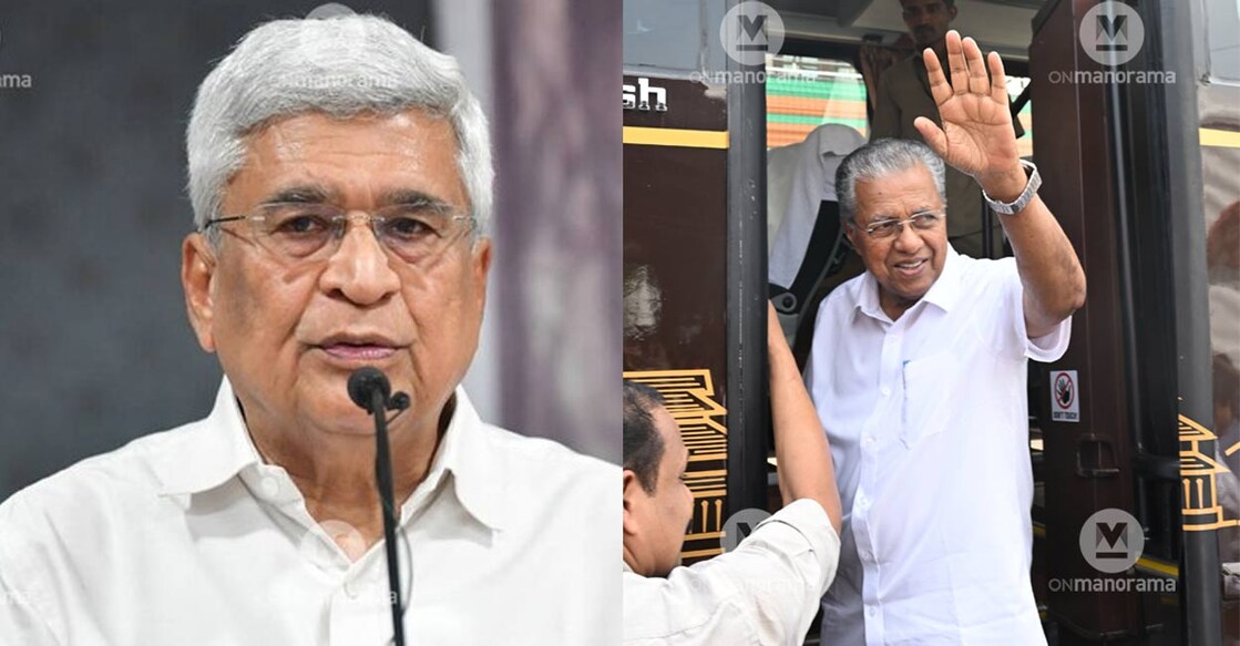 Prakash Karat, Pinarayi Vijayan. File Photos: Manorama. 