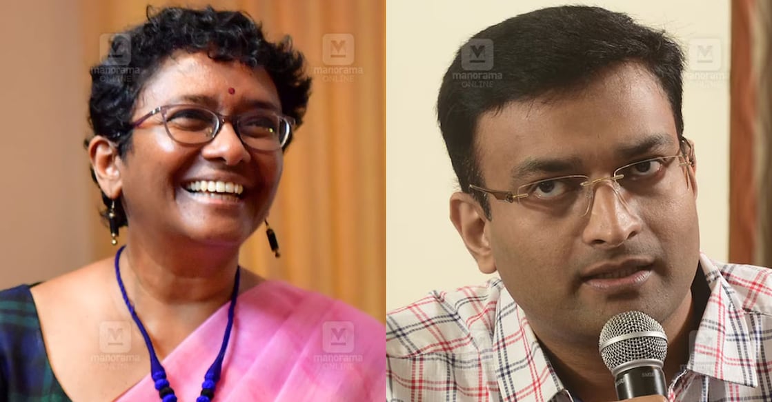 Kerala Chief Secretary Sarada Muraleedharan, N Prasanth. Photo: Manorama