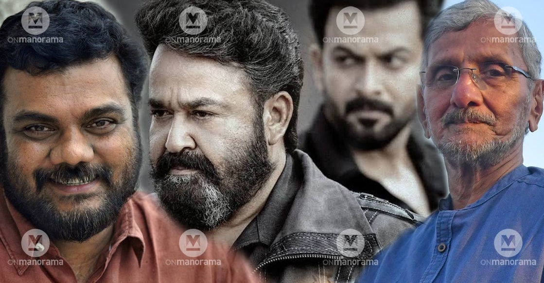 n-s-madhavan-santhosh-echikkanam-empuraan Santhosh Echikkanam, Mohanlal, Prithviraj, NS Madhavan. File Photos: Manorama.