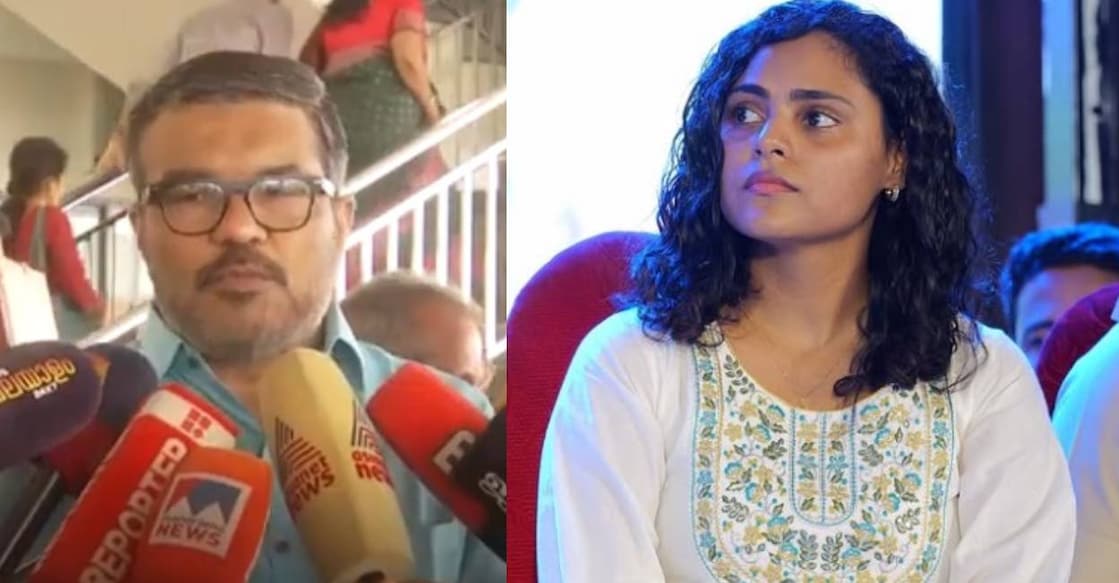 Minister MB Rajesh and Vincy Aloshious. Photo: Manorama News, Instagram/iam_win.c/
