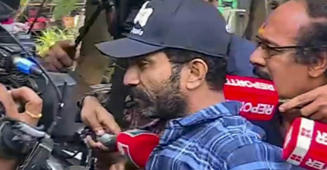 Shine Tom Chacko in Kochi police station. Photo: PTI