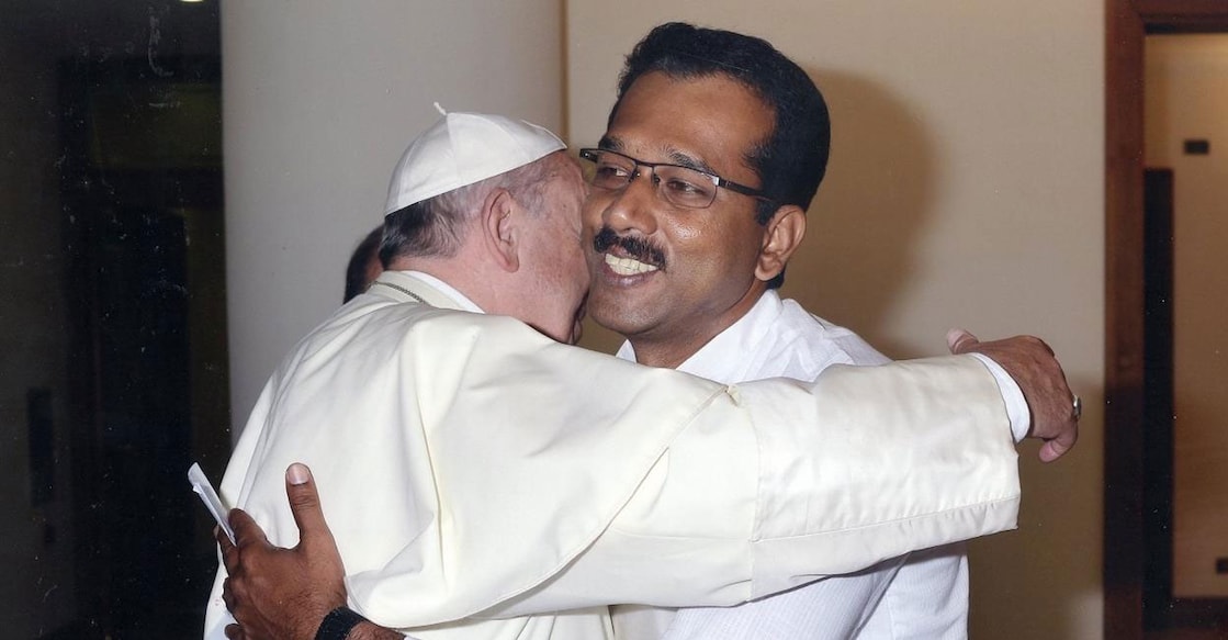 Pope Francis and Jain Joseph. Photo: Special Arrangement