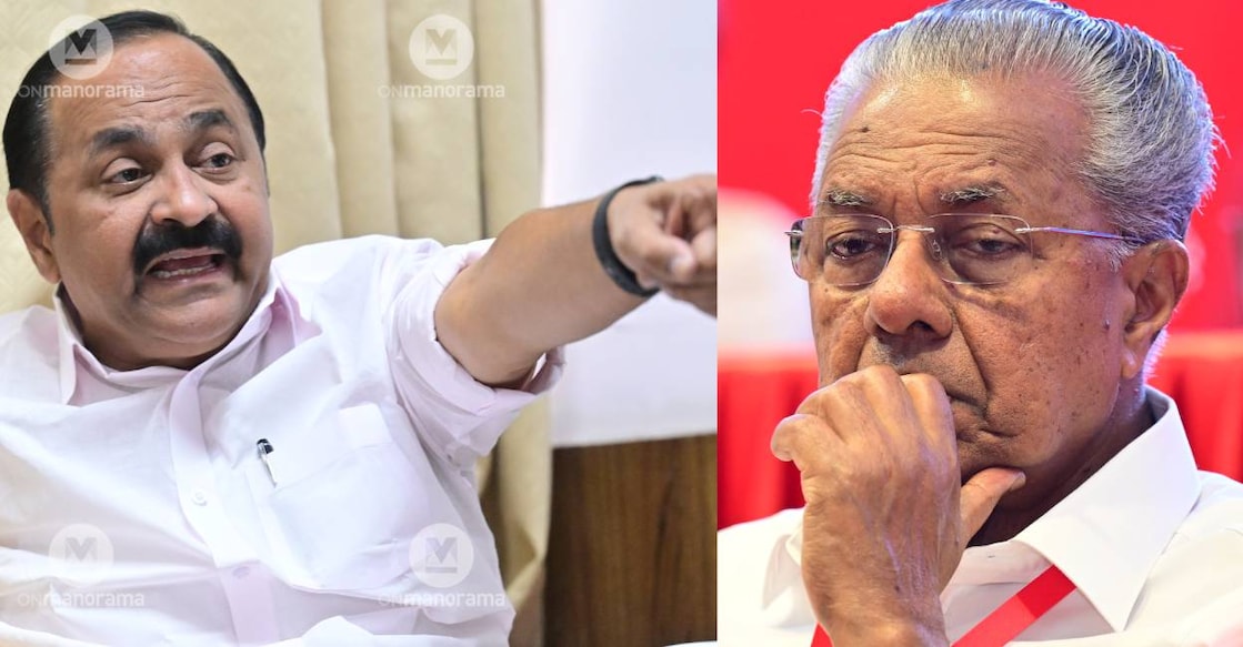 vd-satheesan-pinarayi-cm VD Satheesan and Pinarayi Vijayan.File Photo: Manorama
