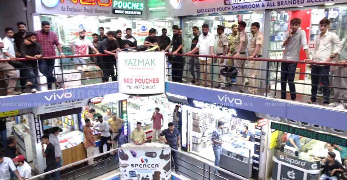 The fake items were seized from seven different shops within the complex. Photo: Manorama News