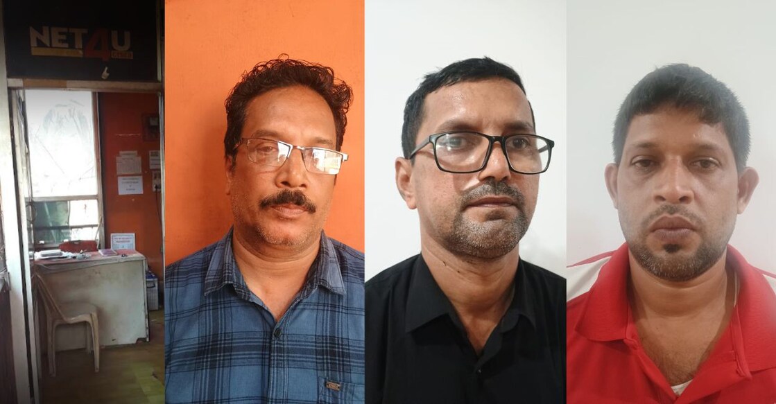 Net 4 U Cyber office, Raveendran, Santhosh Kumar, Shihab. Photo: Special Arrangement